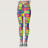 Pop Art Lips Kleurrijke Patroon Leggings (Voorkant)