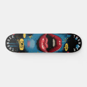 Pop Art Lips met Comic Expressions - Bold Retro Persoonlijk Skateboard (Horizontaal)
