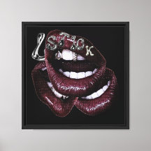 Pop Art Lips met Grillz en 3D-tekst