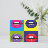 Pop Art Lips Pattern-ontwerp Briefkaart (Staand voorkant)