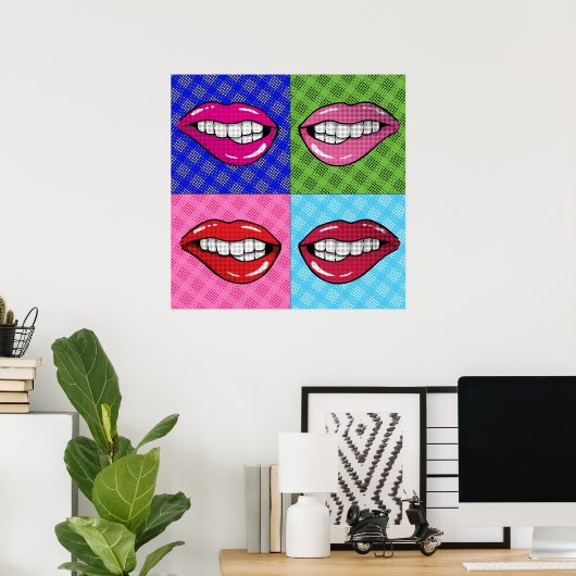 Pop Art Lips Poster (Thuiskantoor)