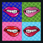 Pop Art Lips Poster<br><div class="desc">Retro geïnspireerde illustraties met een leuke "pop" van kleur.</div>