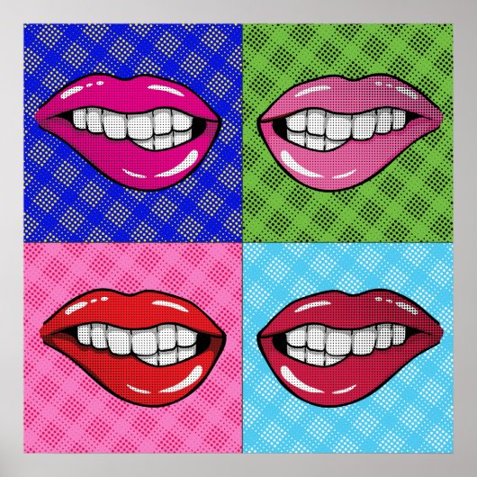 Pop Art Lips Poster (Voorkant)