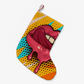Pop Art Lips: Trendy Kleine Kerstsok (Voorkant (Hangend))