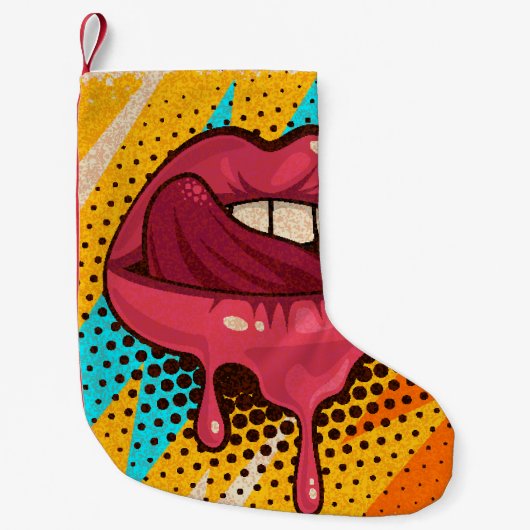 Pop Art Lips: Trendy Kleine Kerstsok (Voorkant)