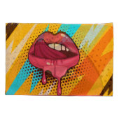 Pop Art Lips:  Trendy Kussensloop (Achterkant)