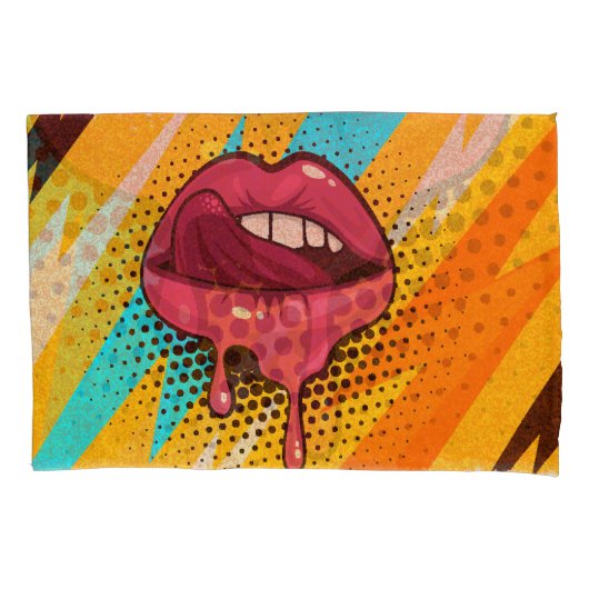 Pop Art Lips:  Trendy Kussensloop (Voorkant)