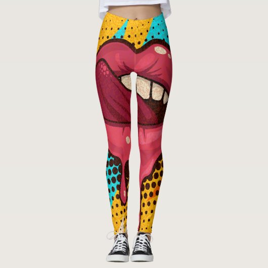 Pop Art Lips:  Trendy Leggings (Voorkant)
