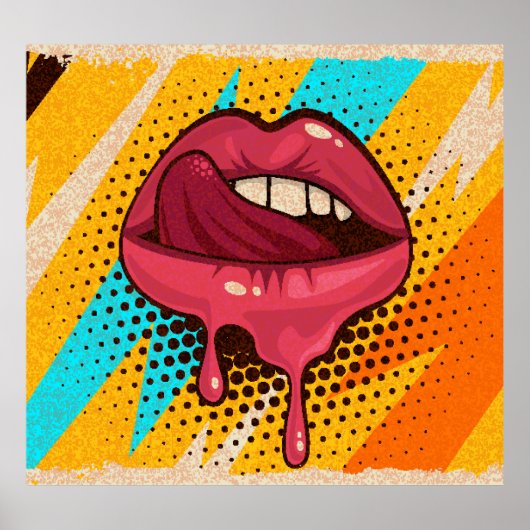 Pop Art Lips:  Trendy Poster (Voorkant)