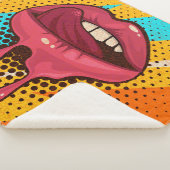 Pop Art Lips: Trendy Sherpa Deken (3/4)