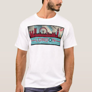 Pop-Art Londen Skyline 1 T-shirt