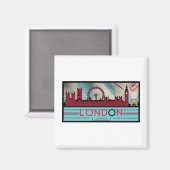 Pop-Art Londen Skyline Magnet (Voorkant / Achterkant)