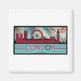 Pop-Art Londen Skyline Magnet