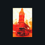 Pop Art London Bus Big Ben Red Orange Yellow Canvas Afdruk<br><div class="desc">Travel Art Photos of Symbols of World's Famous Capital Cities - Symbols of London: the Big Ben & Routemaster Bus Pop Art Image - Historical Iconic Buildings of London City</div>