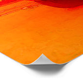 Pop Art London Bus Big Ben Red Orange Yellow Poster (Hoek)