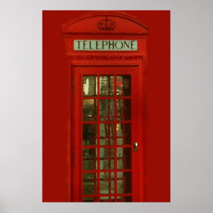 Pop Art  London City Red Poster