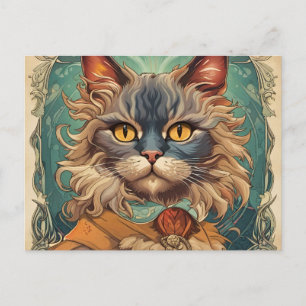 Pop Art Louis Wain Retro stijl Briefkaart
