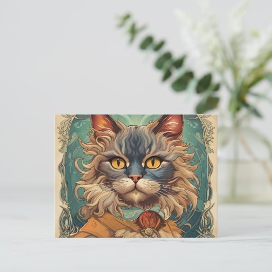 Pop Art Louis Wain Retro stijl Briefkaart (Staand voorkant)