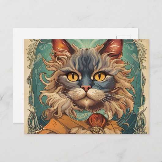  Pop Art Louis Wain Retro stijl Briefkaart (Voorkant / Achterkant)