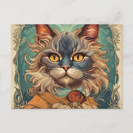 Pop Art Louis Wain Retro stijl Briefkaart (Voorkant)