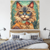 Pop Art Louis Wain Retro stijl Canvas Afdruk (Insitu (Slaapkamer))