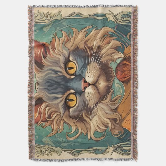 Pop Art Louis Wain Retro stijl Deken (Voorkant Verticaal)