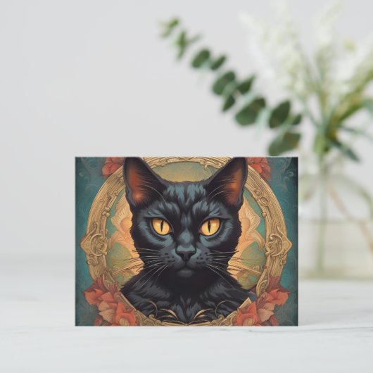  Pop Art Louis Wain Retro Style Cat Briefkaart (Staand voorkant)