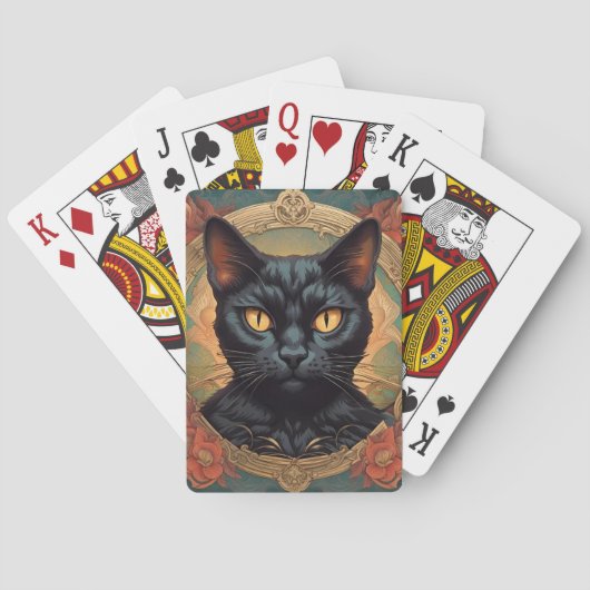 Pop Art Louis Wain Retro Style Cat Pokerkaarten (Achterkant)