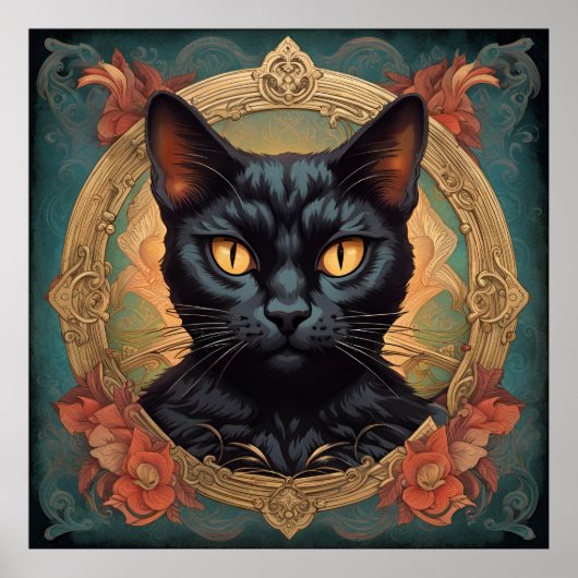  Pop Art Louis Wain Retro Style Cat Poster (Voorkant)