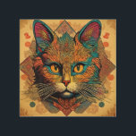 Pop Art Louis Wain Style Cat Hout Afdruk<br><div class="desc">Pop Art Louis Wain Style Cat</div>