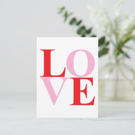 Pop Art LOVE Briefkaart (Staand voorkant)