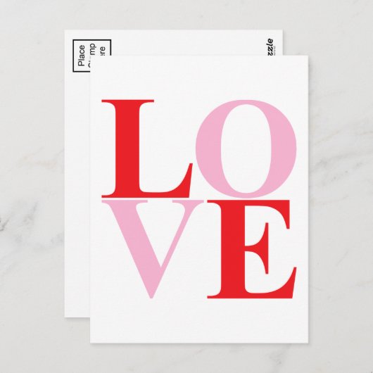 Pop Art LOVE Briefkaart (Voorkant / Achterkant)