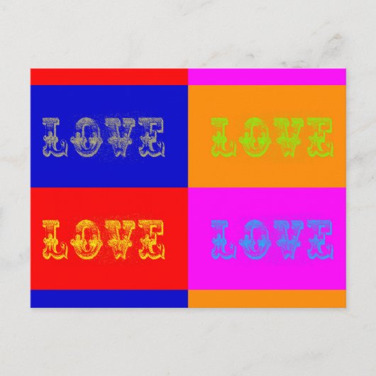 Pop Art Love Briefkaart (Voorkant)