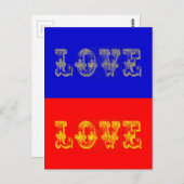 Pop Art Love Briefkaart (Voorkant / Achterkant)