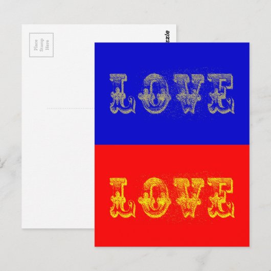 Pop Art Love Briefkaart (Voorkant / Achterkant)