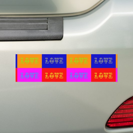 Pop Art Love Bumpersticker (Op auto)