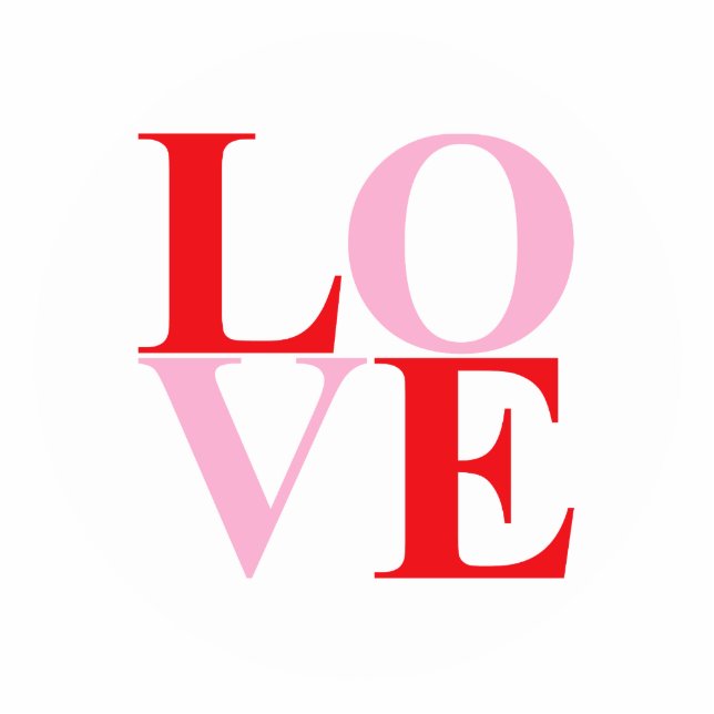 Pop Art LOVE Fotobeeldje Sleutelhanger (Voorkant)