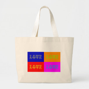 Pop Art Love Grote Tote Bag