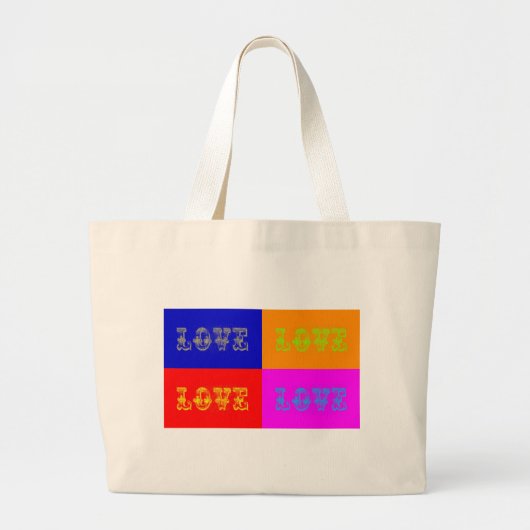 Pop Art Love Grote Tote Bag (Voorkant)