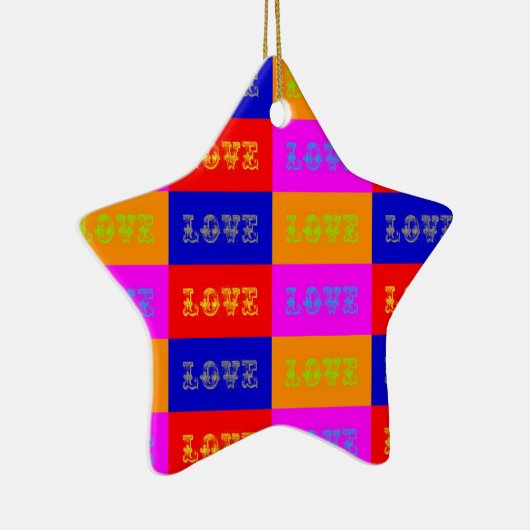 Pop Art Love Keramisch Ornament (Rechts)