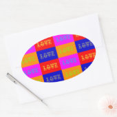Pop Art Love Ovale Sticker (Envelop)