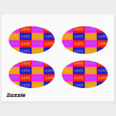 Pop Art Love Ovale Sticker (Vel)