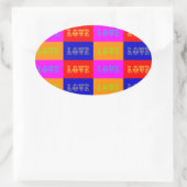 Pop Art Love Ovale Sticker (Tas)