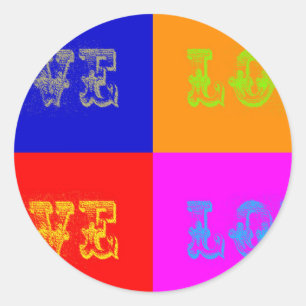 Pop Art Love Ronde Sticker