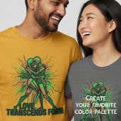 Pop Art Love Transcends Form Cyberpunk Couple Grap T-shirt