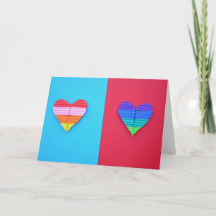 Pop Art Love Twin Valentijn Rainbow Hearts Kaart