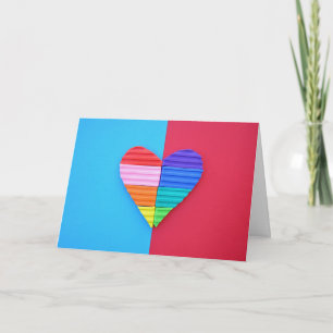 Pop Art Love Twin Valentijn Rainbow Hearts Kaart
