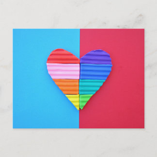 Pop Art Love Twin Valentijnsdag Regenboog Harten Briefkaart