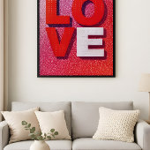 Pop Art LOVE Typography Abstract Valentine design Poster