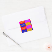 Pop Art Love Vierkante Sticker (Envelop)